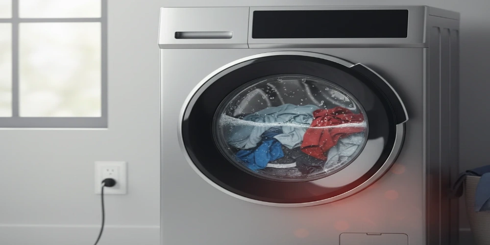 چرا لباسشویی بعد از شروع کار ناگهان خاموش میشود؟ علت و ۵ راهحل فوری