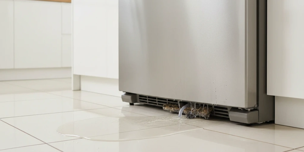نشتی آب از زیر یخچال: ۵ علت اصلی و راهنمای فوری رفع آبریزش در خانه