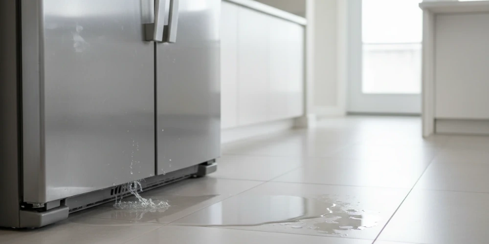 نشتی آب از زیر یخچال: ۵ علت اصلی و راهنمای فوری رفع آبریزش در خانه